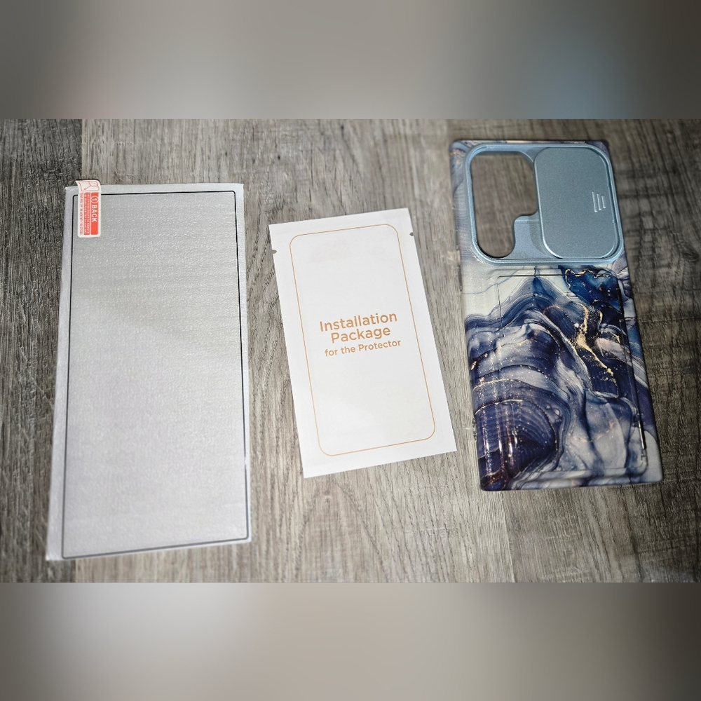Samsung S24 Phone Case, Polar Cloud Blue Marble Phone Case & Screen Protector - Picture 10 of 15